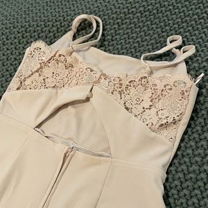 NWT! Blush Jumpsuit with Lace Detail